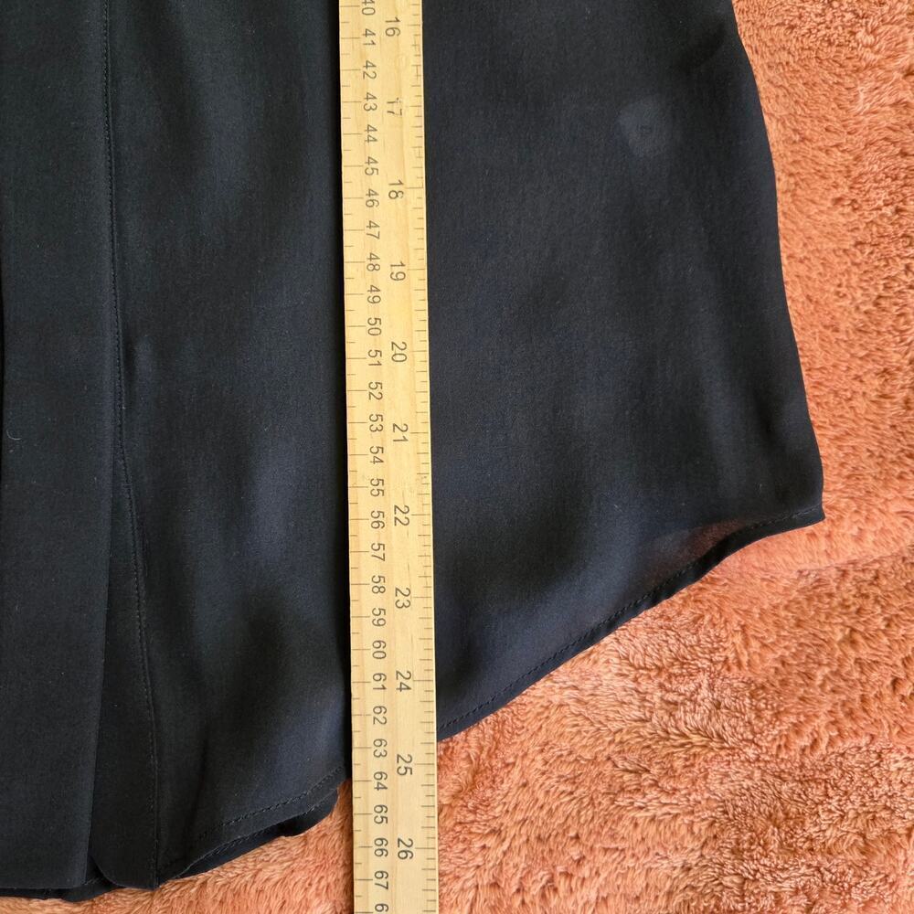 C Major Womens Black Silk Blouse Size 4 Sheer Corpcore Whimsigoth Fairy Grunge - Picture 10 of 10
